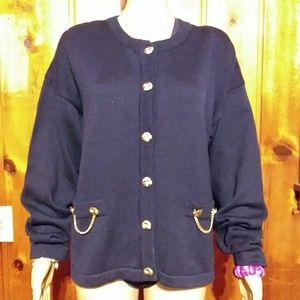 Cardigan Talbots Blue Womens XLarge
